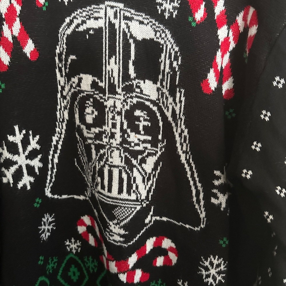 Men’s Ugly Christmas Sweater Star Wars Earth Vader Size Large - Picture 5 of 5